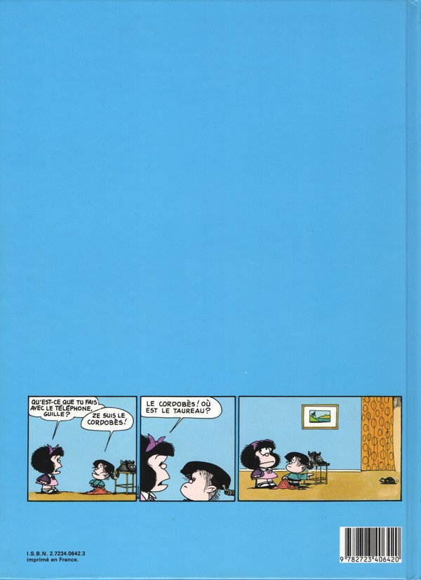 Verso de l'album Mafalda Tome 10 Le club de Mafalda