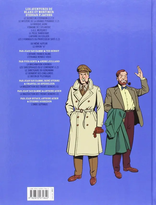 Verso de l'album Blake et Mortimer Tome 20 La malédiction des 30 deniers - Tome 2