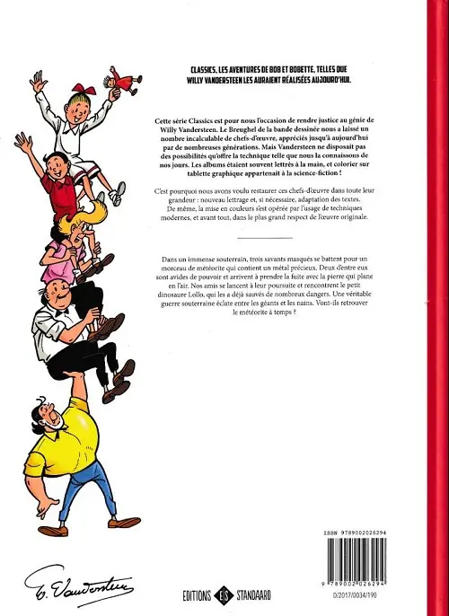 Verso de l'album Bob et Bobette 4 Les masques blancs