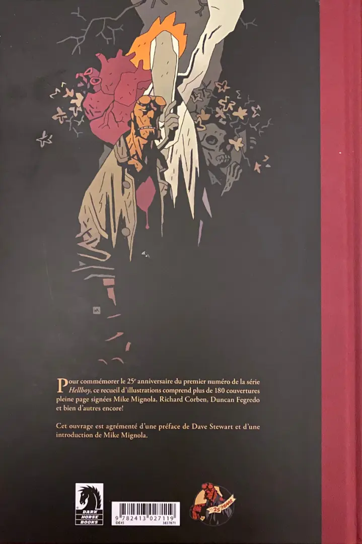 Verso de l'album Hellboy 25 ans d'Illustrations
