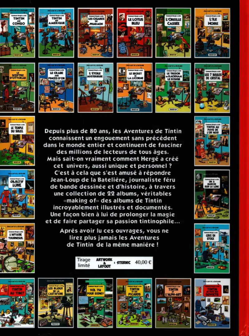 Verso de l'album Comment Hergé a créé... Tintin au pays des soviets