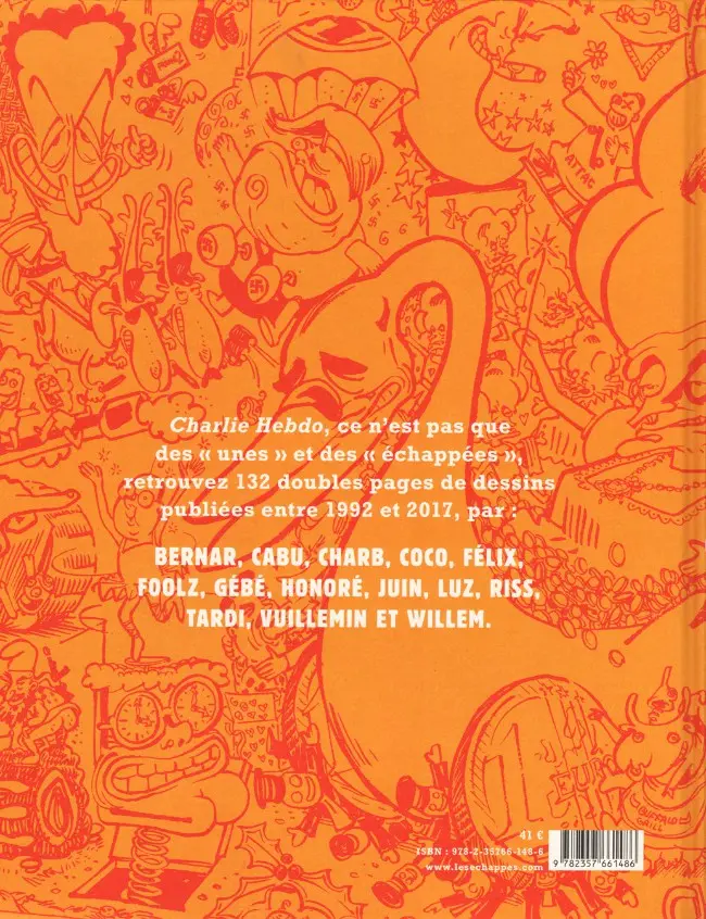 Verso de l'album Charlie Hebdo - Grand format - 1992-2017