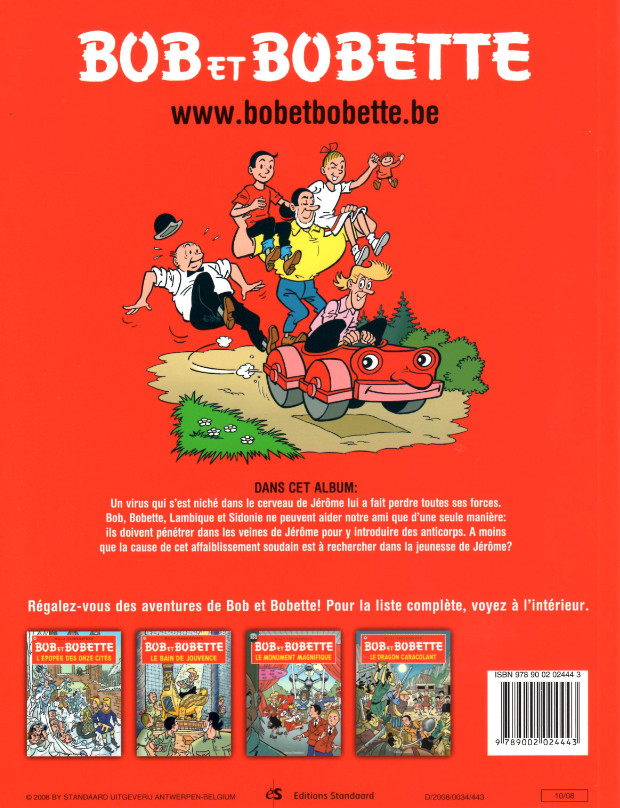 Verso de l'album Bob et Bobette Tome 238 Le mollasson malin