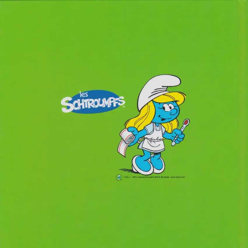 Verso de l'album Les schtroumpfs - À la découverte des métiers ! 34 La Schtroumpfette Infirmière