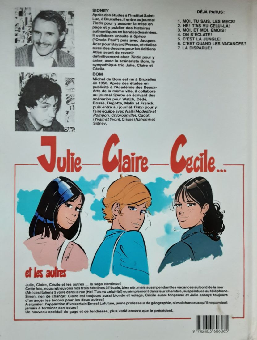 Verso de l'album Julie, Claire, Cécile Tome 2 Hé ! T'as vu celui-là !
