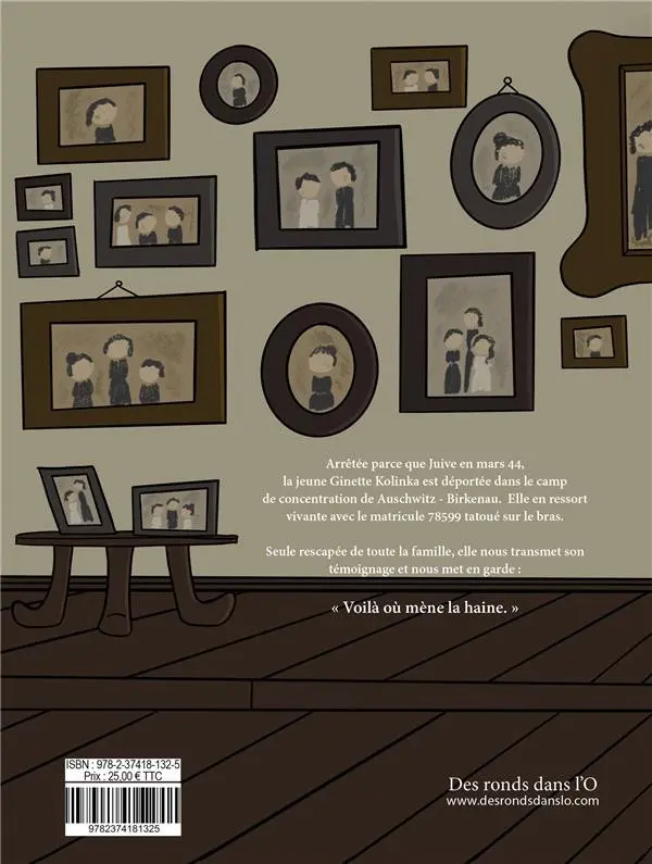 Verso de l'album Ginette Kolinka Récit d'une rescapée d'Auschwitz-Birkenau