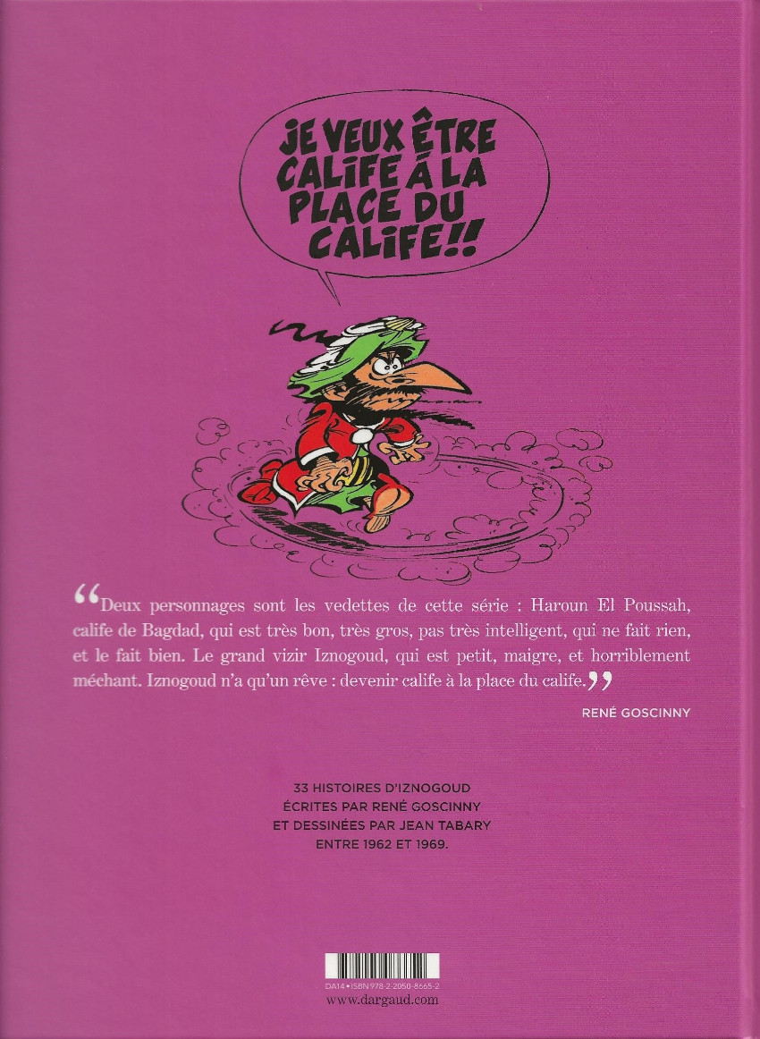 Verso de l'album Iznogoud 33 histoires de Goscinny et Tabary 1962-1969