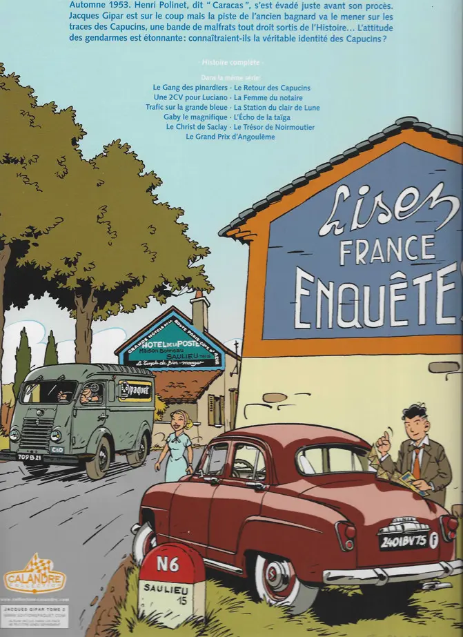 Verso de l'album Une aventure de Jacques Gipar Tome 2 Le Retour des Capucins