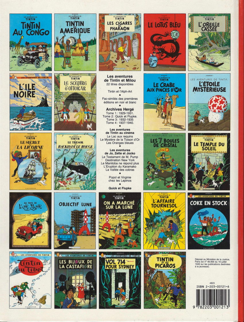 Verso de l'album Tintin Tome 22 Vol 714 pour Sydney