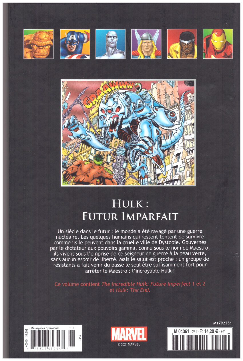 Verso de l'album Marvel Comics - La collection de référence Tome 251 Hulk : Futur imparfait