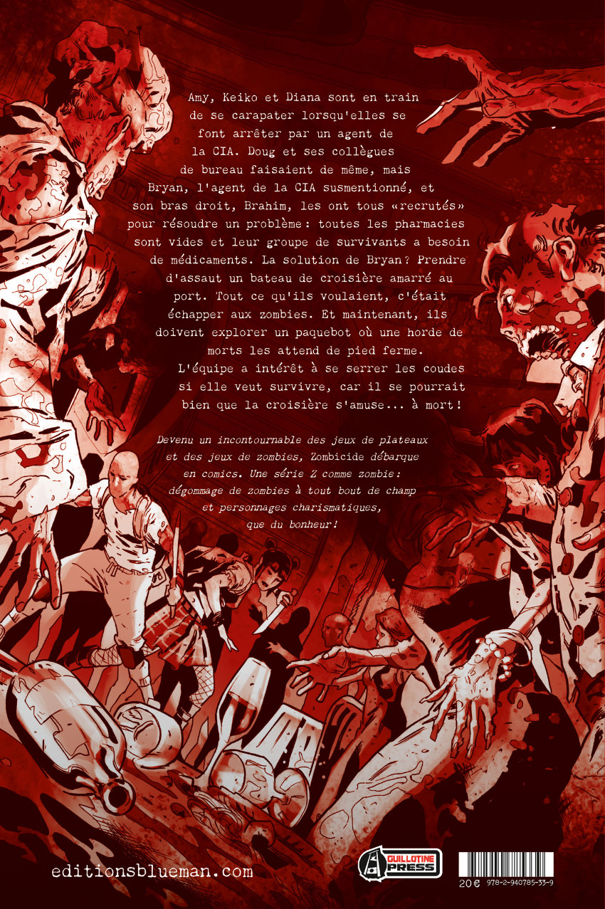 Verso de l'album Zombicide 2 Les Dents de la mort