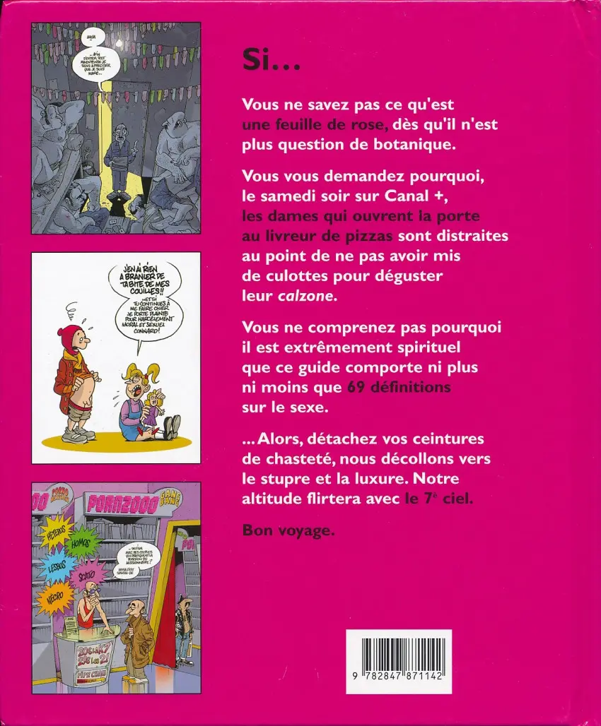 Verso de l'album de A à Z Le petit guide humoristique du sexe