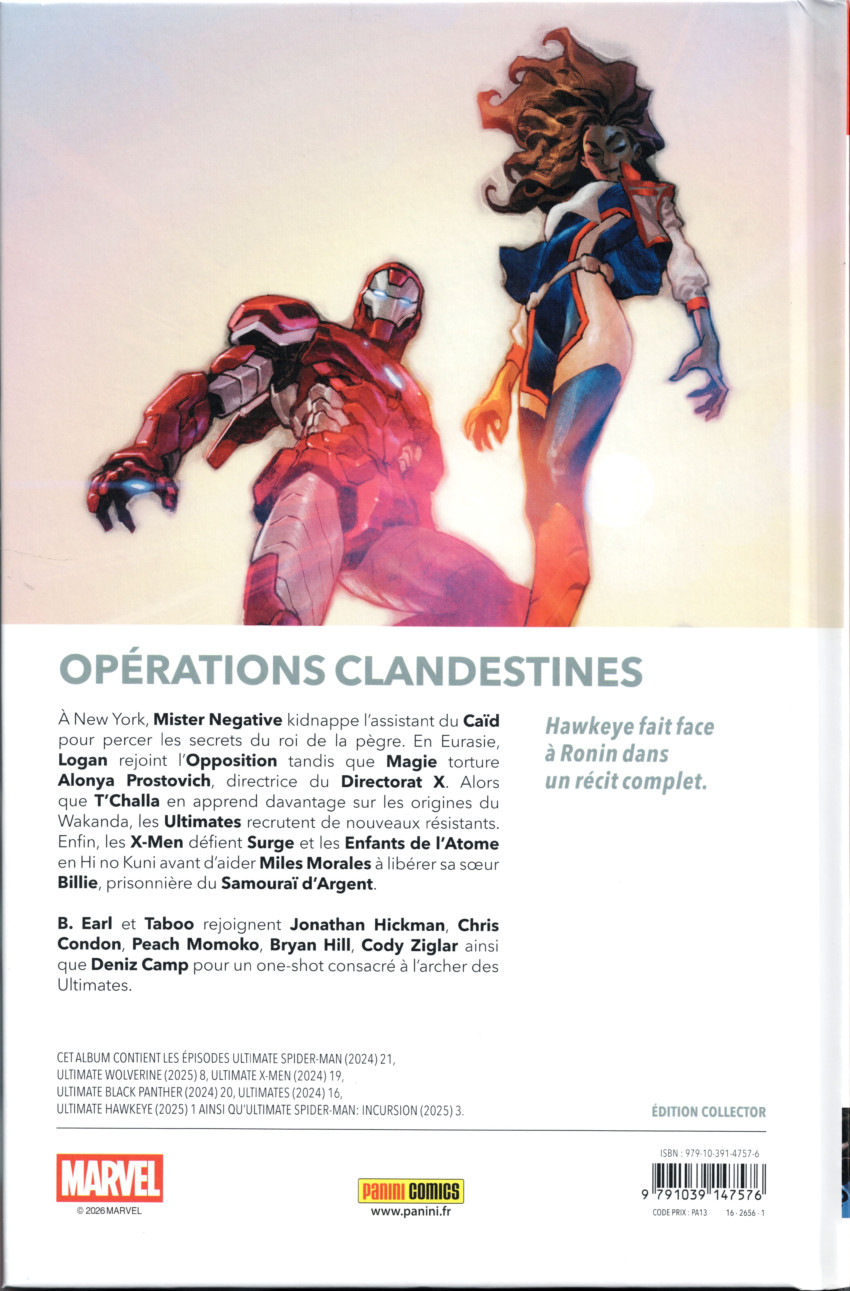 Verso de l'album Ultimate Universe 13