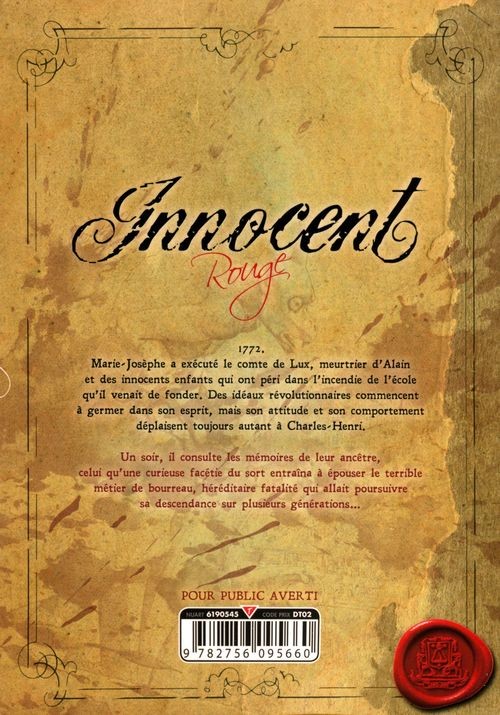 Verso de l'album Innocent Rouge 2 L'amour, le visage de la malédiction