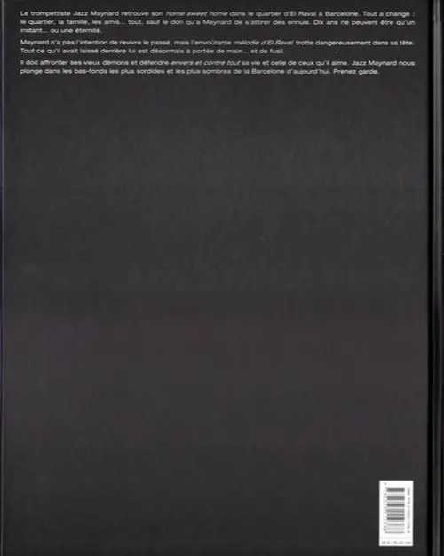 Verso de l'album Jazz Maynard Une trilogie barcelonnaise