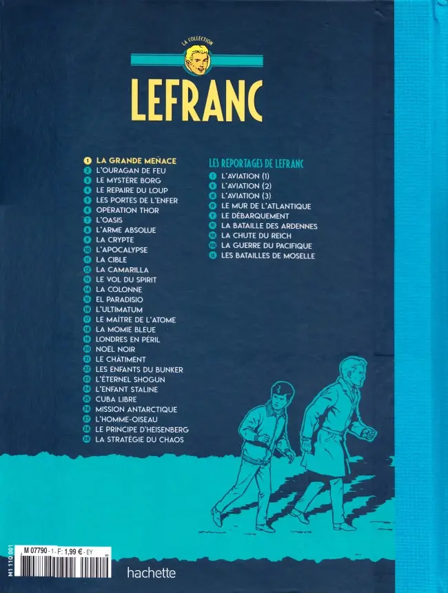 Verso de l'album Lefranc La Collection - Hachette Tome 1 La Grande Menace
