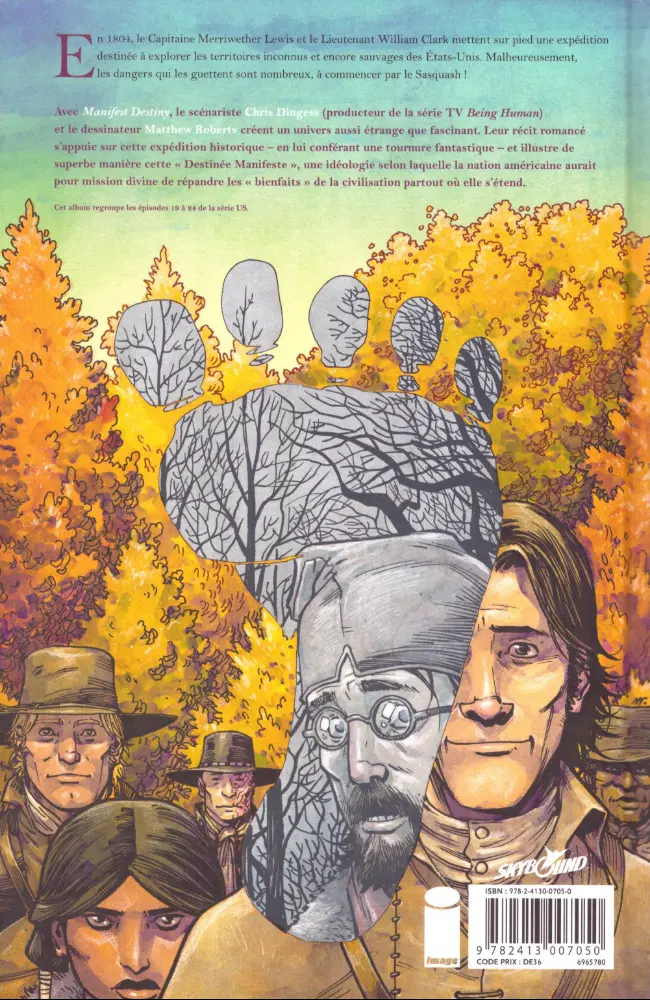 Verso de l'album Manifest Destiny Tome 4 Sasquatch