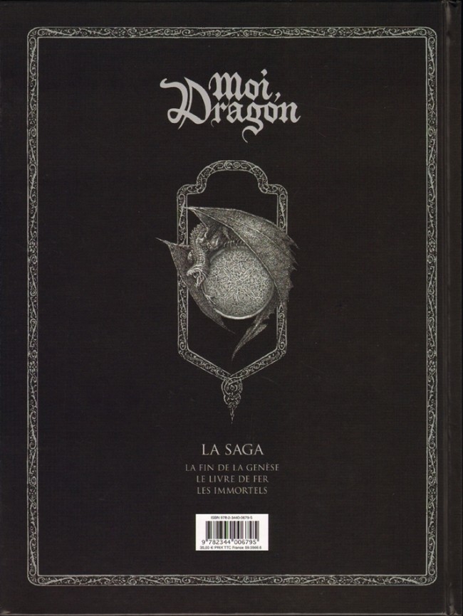 Verso de l'album Moi, Dragon La saga