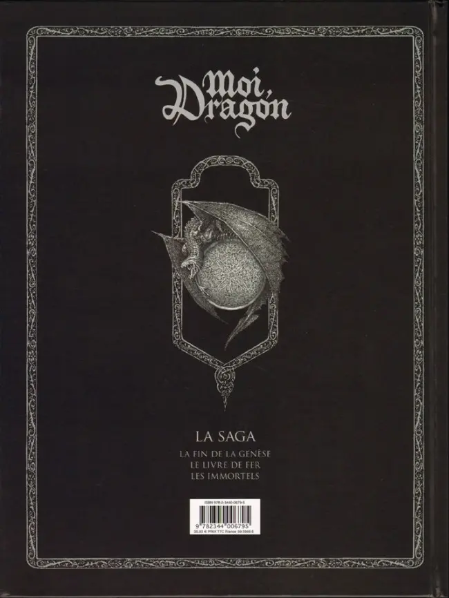 Verso de l'album Moi, Dragon La saga