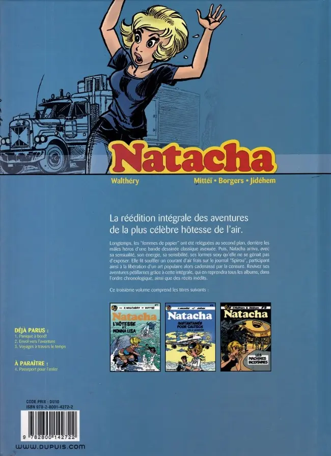 Verso de l'album Natacha Intégrale 3 Voyages à travers le temps