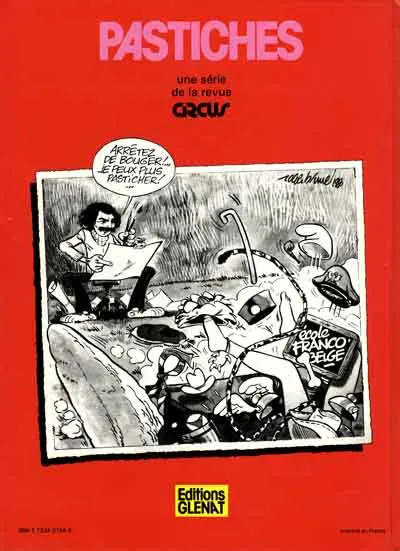 Verso de l'album Pastiches Tome 1 École franco-belge