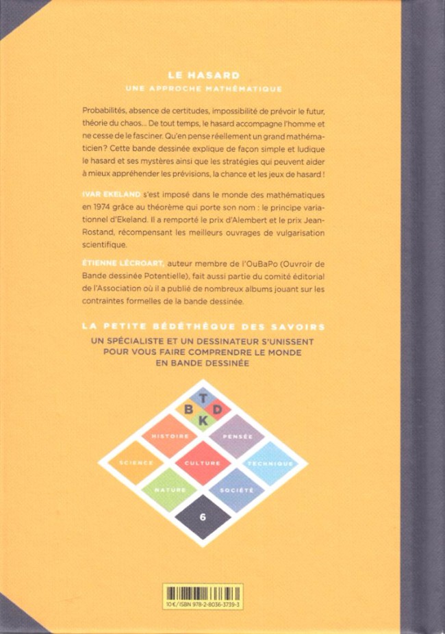 Verso de l'album La Petite Bédéthèque des Savoirs Tome 6 Le hasard - Une approche mathématique