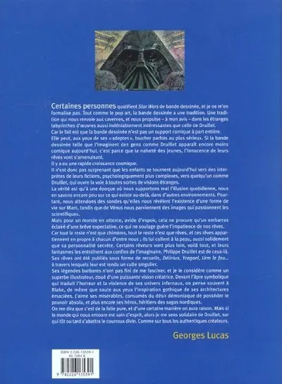Verso de l'album Les Univers de Druillet
