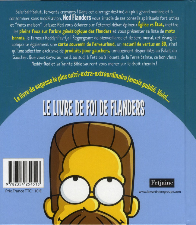 Verso de l'album Simpson Le Livre de foi de Flanders