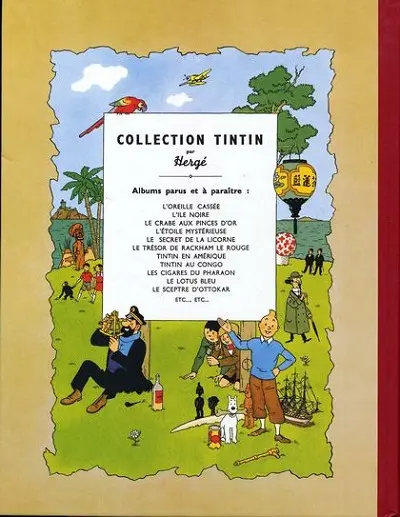 Verso de l'album Tintin Tome 3 Tintin en Amérique