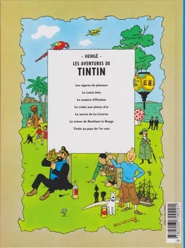 Verso de l'album Tintin Tome 5 Le lotus bleu