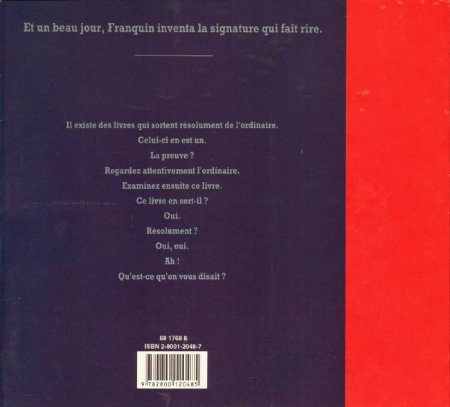 Verso de l'album Signé Franquin