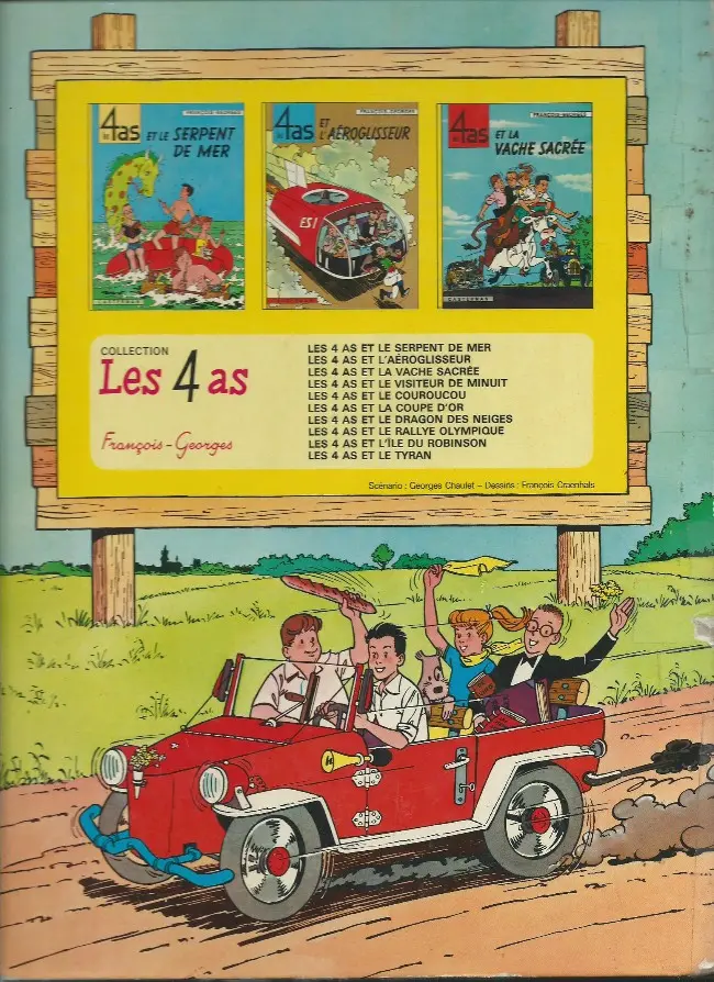 Verso de l'album Les 4 as Tome 1 Les 4 as et le serpent de mer