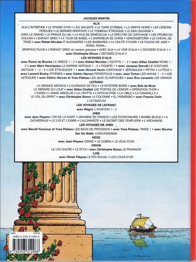Verso de l'album Alix Tome 3 L'île maudite