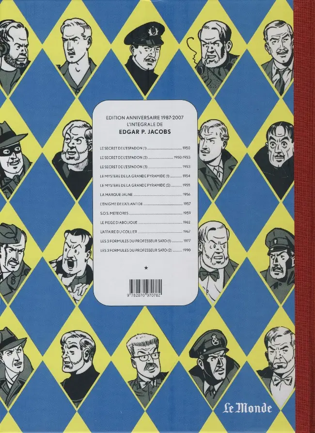 Verso de l'album Blake et Mortimer Tome 4 Le Mystère de la Grande Pyramide - Tome I - Le Papyrus de Manethon
