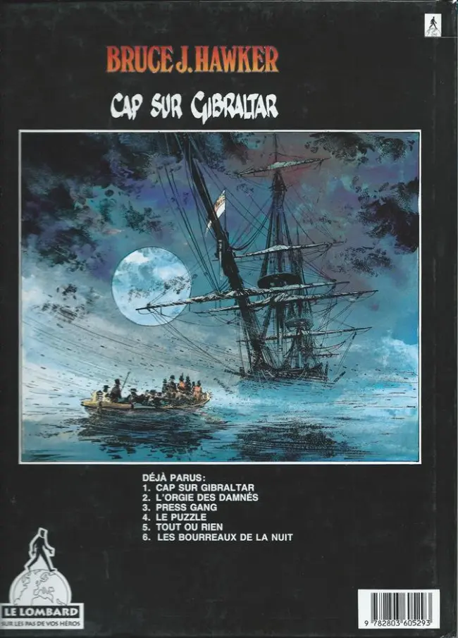 Verso de l'album Bruce J. Hawker Tome 1 Cap sur Gibraltar