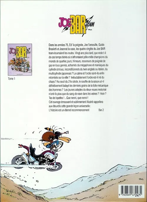 Verso de l'album Joe Bar Team Tome 2
