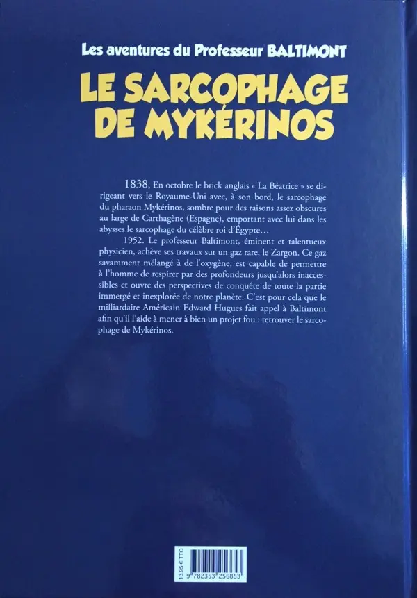 Verso de l'album Les aventures du Professeur Baltimont Tome 1 Le sarcophage de Mykérinos