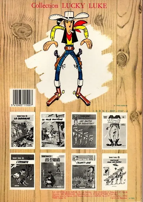 Verso de l'album Lucky Luke Tome 8 Lucky Luke et Phil Defer