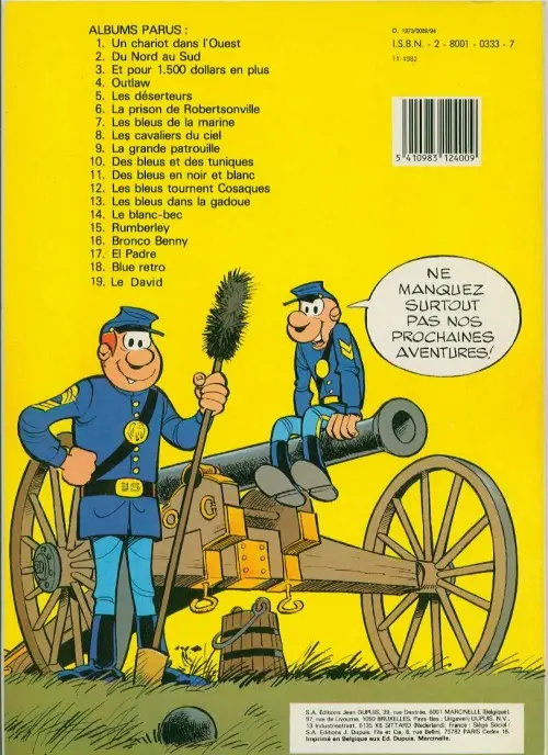 Verso de l'album Les Tuniques Bleues Tome 4 Outlaw