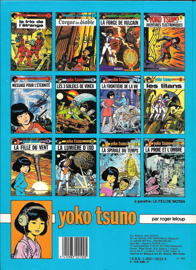 Verso de l'album Yoko Tsuno Tome 9 La fille du vent