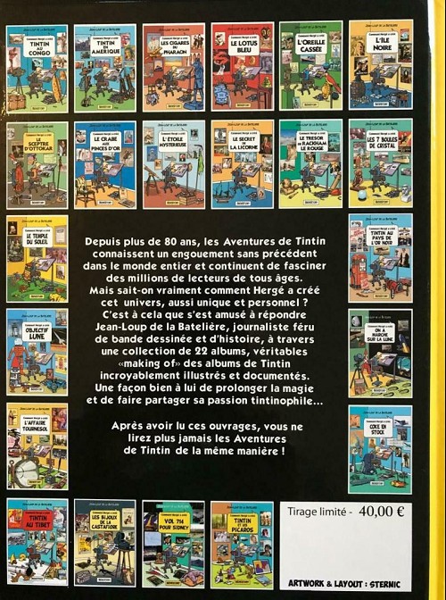 Verso de l'album Comment Hergé a créé... Tome 22 Tintin et les Picaros