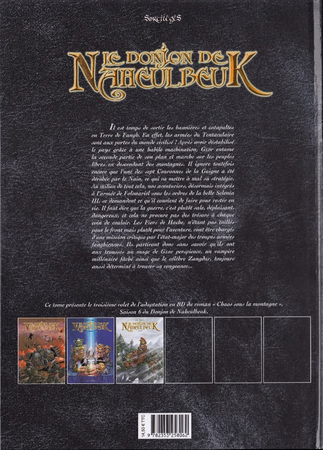 Verso de l'album Le Donjon de Naheulbeuk Tome 21 Sixième saison, partie 3
