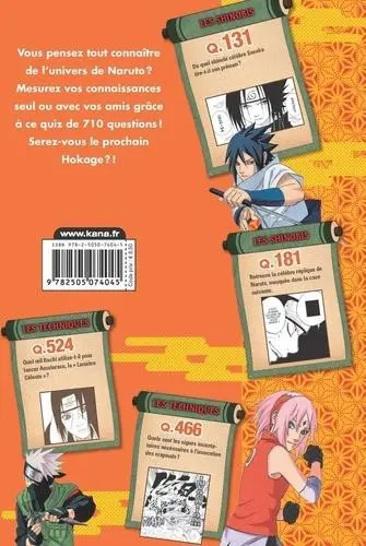 Verso de l'album Naruto Naruto quiz