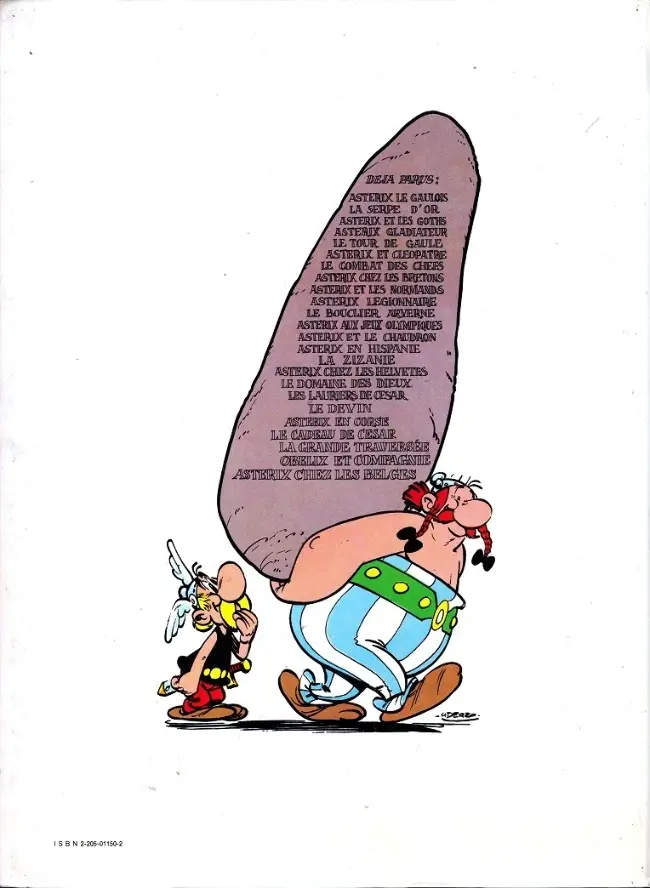 Verso de l'album Astérix Tome 24 Astérix chez les Belges