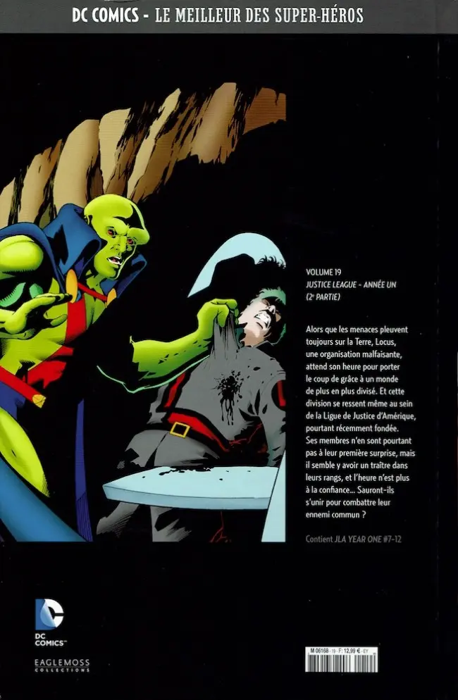 Verso de l'album DC Comics - Le Meilleur des Super-Héros Volume 19 Justice League - Année Un - 2è partie