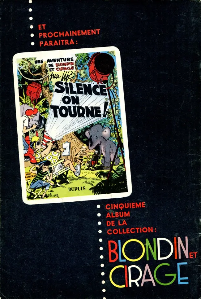 Verso de l'album Blondin et Cirage Tome 7 Kamiliola