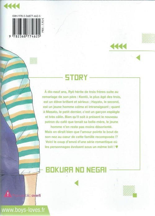 Verso de l'album Bokura no negai 1