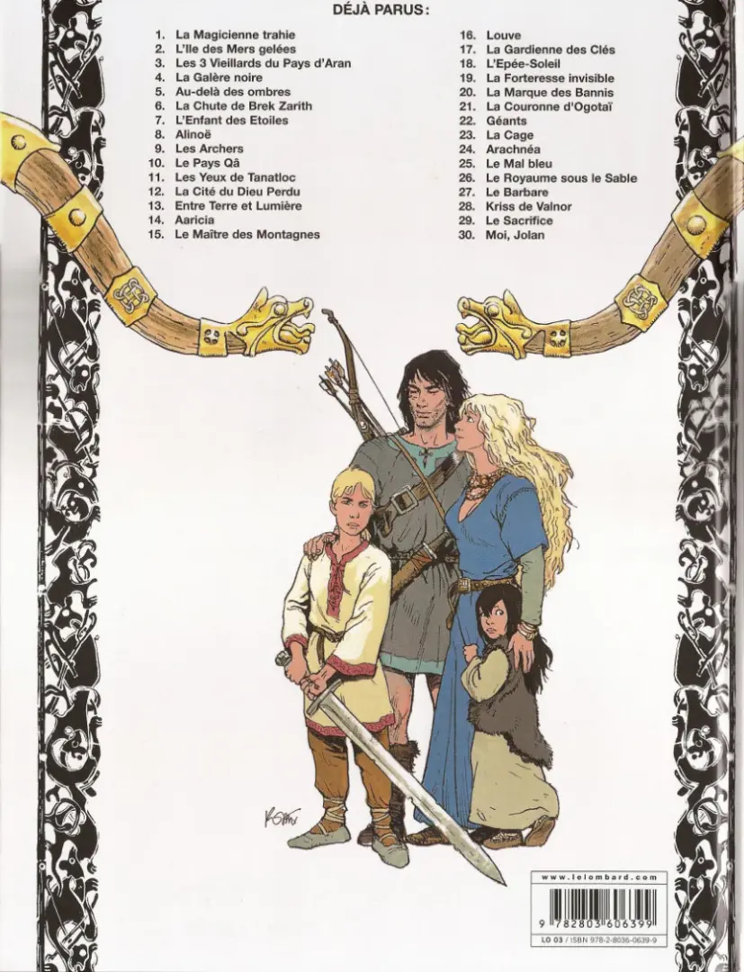 Verso de l'album Thorgal Tome 12 La Cité du Dieu Perdu