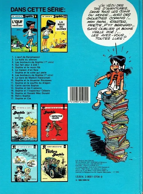 Verso de l'album Sophie Tome 15 Sophie et donald mac donald