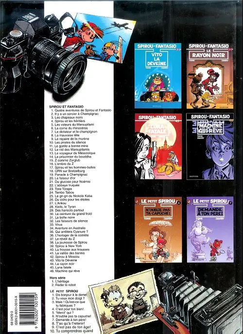 Verso de l'album Spirou et Fantasio Tome 13 Le voyageur du mésozoïque